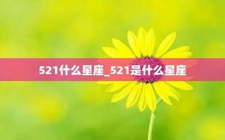 521是什么星座(我的星座是什么)