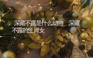 深藏不露是什么生肖(深藏不露指的是什么生肖)