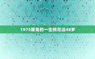 1975属兔48岁以后运气如何(1975属兔48岁以后运气如何属兔人一月出生)